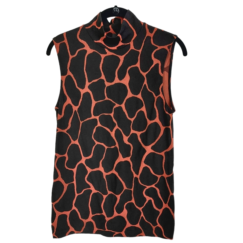 Wolford animal print mock neck top M
